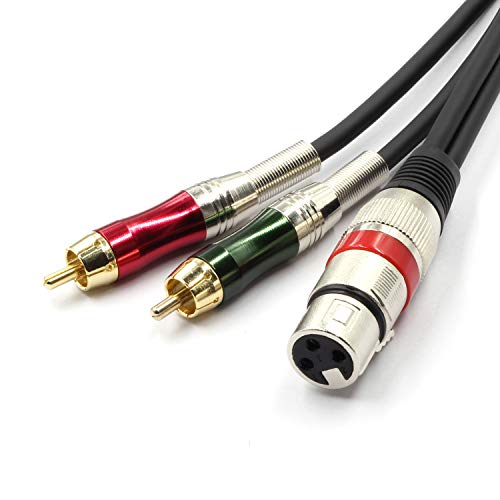 SiYear XLR Weiblich auf 2 x Phono RCA Stecker adapter Y Splitter Patch kabel, XLR Weiblich 3Pin auf Dual RCA Stecker Stereo Audio kabel stecker (3 m) von SiYear