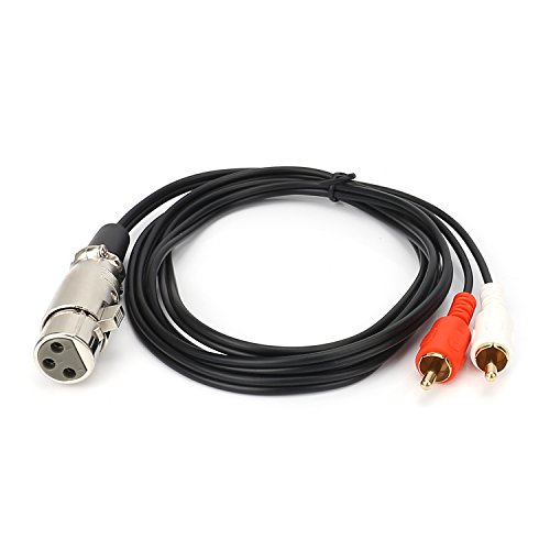 SiYear XLR-Y-Splitter-Patchkabel, 1 XLR-Buchse auf 2 Cinch-Stecker, Adapterkabel, 3-poliger XLR-Mikrofon-Splitter, 2RCA auf XLR 1,5 m von SiYear