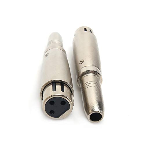 SiYear professioneller Mikrofon-Adapter/Converter mit 3-poligem XLR-Anschluss weiblich auf 6,35-mm-Klinke weiblich, Stereo-Audio-Anschluss, XLR auf 6,35-mm-Adapter (2er-Pack) von SiYear