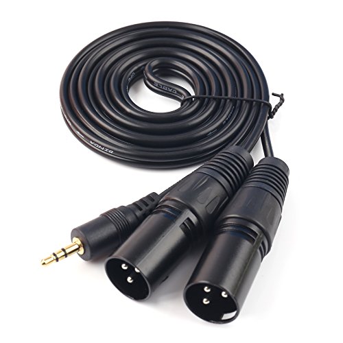 siyear 3,5 mm (1/20,3 cm) Mini Jack stereo TRS auf Dual XLR 3 Pin Stecker Unsymmetrisch Interconnect Kabel, Y Splitter Patch Kabel (1,5 m/5 ft) von SiYear