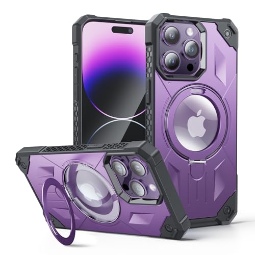 Sibada Hülle für iPhone 15 Plus mit Verdecktem Metall Kreisständer für Magnetische,Logo Sichtbar,Modische Handyhülle für iPhone 15plus (2023) 6.7" - Violett von Sibada