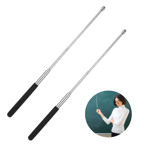 Sibba 2 Stück Ausziehbarer Lehrerzeiger Teleskop Zeiger Ausziehbarer Whiteboard Zeiger Ausziehbar Weicher Empfindlicher Tablet Stift Presenter Zeiger Ausziehbar Auf für Anleitungen Trainer 39.4'' von Sibba