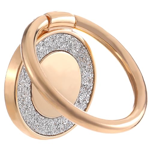 Sibba Handy-Ringhalter Metall-Fingerring-Ständer Glitzernd Handy-Griff Runder Legierungs Ständergriff 360°Drehung 180° Klappung Verstellbar Kompatibel mit Smartphone-Hüllen(Gold) von Sibba