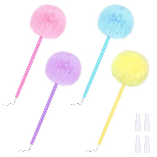 Sibba 4 Stück Kugelschreiber Flauschige Stifte mit Pom Pom 0,5mm Schwarz Tinte Kugelschreiber Set Mädchen Inspirierender Stift Stifte für Hochzeit, Brautjungfer, Abschluss, Jubiläum, Büro, Haushalt Sibba 4 Stück Kugelschreiber Flauschige Stifte mit Pom Pom 0,5mm Schwarz Tinte Kugelschreiber Set Mädchen Inspirierender Stift Stifte für Hochzeit, Brautjungfer, Abschluss, Jubiläum, Büro, Haushalt von Sibba