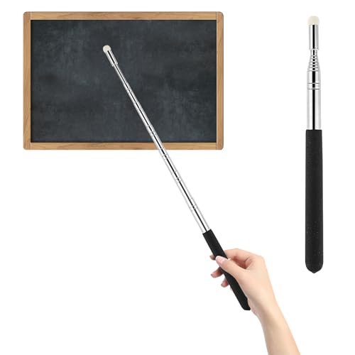 Sibba Zeigestab Ausziehbar 100cm Teleskop Zeigestab Zeigestock Lehrer Zeiger Teleskopstab mit Rutschfester Griff Whiteboard Tafel Zeiger Teleskopstock Ausziehbarer Schlagstock für Präsentation Schwarz von Sibba