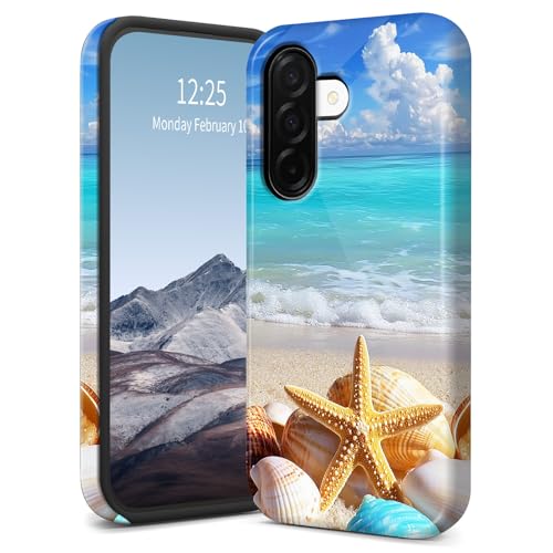 Schutzhülle für Samsung Galaxy A36-5G, schlanke, zweilagige Hybrid-Hülle, stoßfest und kratzfest, Polycarbonat-Hartschale + weiches Silikon, vergilbungsfrei, blauer Seestern-Strand Schutzhülle für Samsung Galaxy A36-5G, schlanke, zweilagige Hybrid-Hülle, stoßfest und kratzfest, Polycarbonat-Hartschale + weiches Silikon, vergilbungsfrei, blauer Seestern-Strand von SichKards