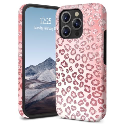 Schutzhülle für iPhone 16 Pro Max, schlanke, zweilagige Hybrid-Hülle, stoßfest und kratzfest, Polycarbonat-Hartschale + weiches Silikon, Anti-Vergilbung, rosa Leopardenmuster Schutzhülle für iPhone 16 Pro Max, schlanke, zweilagige Hybrid-Hülle, stoßfest und kratzfest, Polycarbonat-Hartschale + weiches Silikon, Anti-Vergilbung, rosa Leopardenmuster von SichKards
