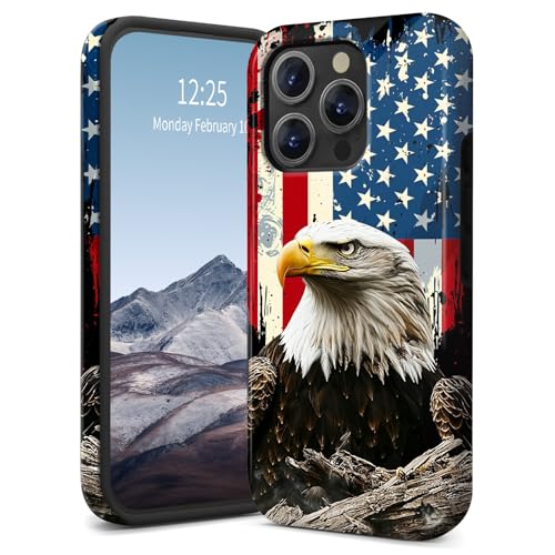 Schutzhülle für iPhone 16 Pro Max, schlanke, zweilagige Hybrid-Hülle, stoßfest und kratzfest, Polycarbonat-Hartschale + weiches Silikon, vergilbungsfrei, amerikanische Flagge, Adler4 Schutzhülle für iPhone 16 Pro Max, schlanke, zweilagige Hybrid-Hülle, stoßfest und kratzfest, Polycarbonat-Hartschale + weiches Silikon, vergilbungsfrei, amerikanische Flagge, Adler4 von SichKards