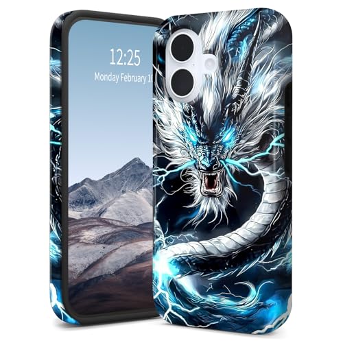 SichKards Dünne, zweilagige Hybrid-Schutzhülle für iPhone 16 Plus, ultra-schützende PC-Hartschale + weiche Silikonhülle, stoßfest, kratzfest, Anti-Vergilbungs-Design, Drachen-1 SichKards Dünne, zweilagige Hybrid-Schutzhülle für iPhone 16 Plus, ultra-schützende PC-Hartschale + weiche Silikonhülle, stoßfest, kratzfest, Anti-Vergilbungs-Design, Drachen-1 von SichKards