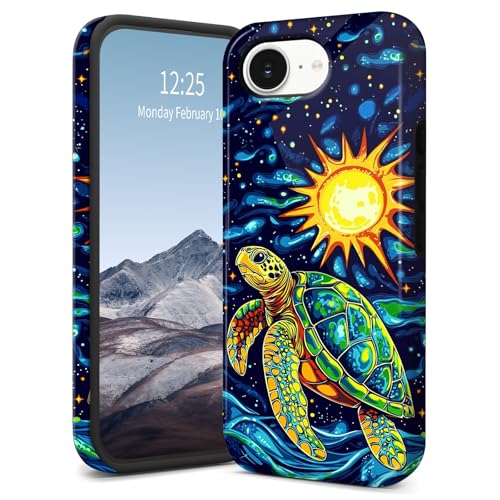 SichKards Dünne, zweilagige Hybrid-Schutzhülle für iPhone 16E, ultra-schützende PC-Hartschale + weiche Silikonhülle, stoßfest, kratzfest, Anti-Vergilbungs-Design, Schildkrötensonne SichKards Dünne, zweilagige Hybrid-Schutzhülle für iPhone 16E, ultra-schützende PC-Hartschale + weiche Silikonhülle, stoßfest, kratzfest, Anti-Vergilbungs-Design, Schildkrötensonne von SichKards