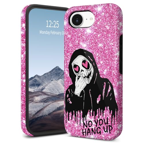 SichKards Dünne, zweilagige Hybrid-Schutzhülle für iPhone 16E, ultra-schützende PC-Hartschale + weiche Silikonhülle, stoßfest, kratzfest, Anti-Vergilbungs-Design, Totenkopf-Gesicht, Rosa SichKards Dünne, zweilagige Hybrid-Schutzhülle für iPhone 16E, ultra-schützende PC-Hartschale + weiche Silikonhülle, stoßfest, kratzfest, Anti-Vergilbungs-Design, Totenkopf-Gesicht, Rosa von SichKards