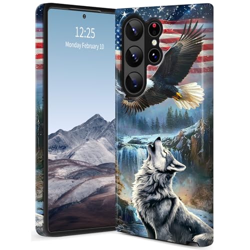 SichKards Dünne zweilagige Hybrid-Schutzhülle für Galaxy S25 Ultra, ultra-schützende PC-Hartschale + weiche Silikonhülle, stoßfest, kratzfest, Anti-Vergilbungs-Design, Adler und Wolf SichKards Dünne zweilagige Hybrid-Schutzhülle für Galaxy S25 Ultra, ultra-schützende PC-Hartschale + weiche Silikonhülle, stoßfest, kratzfest, Anti-Vergilbungs-Design, Adler und Wolf von SichKards