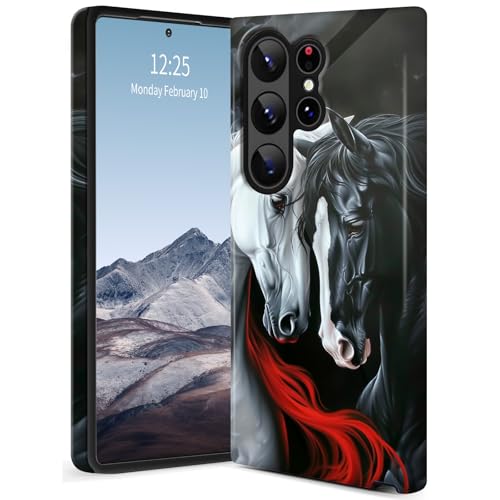 SichKards Dünne zweilagige Hybrid-Schutzhülle für Galaxy S25 Ultra, ultra-schützende PC-Hartschale + weiche Silikonhülle, stoßfest, kratzfest, Anti-Vergilbungs-Design, Pferd SichKards Dünne zweilagige Hybrid-Schutzhülle für Galaxy S25 Ultra, ultra-schützende PC-Hartschale + weiche Silikonhülle, stoßfest, kratzfest, Anti-Vergilbungs-Design, Pferd von SichKards