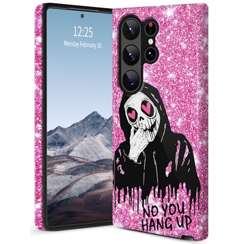 SichKards Dünne zweilagige Hybrid-Schutzhülle für Galaxy S25 Ultra, ultra-schützende PC-Hartschale + weiche Silikonhülle, stoßfest, kratzfest, Anti-Vergilbungs-Design, Totenkopf-Gesicht, Rosa SichKards Dünne zweilagige Hybrid-Schutzhülle für Galaxy S25 Ultra, ultra-schützende PC-Hartschale + weiche Silikonhülle, stoßfest, kratzfest, Anti-Vergilbungs-Design, Totenkopf-Gesicht, Rosa von SichKards