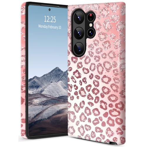 SichKards Dünne zweilagige Hybrid-Schutzhülle für Galaxy S25 Ultra, ultra-schützende PC-Hartschale + weiche Silikonhülle, stoßfest, kratzfest, Anti-Vergilbungs-Design, rosa Leopardenmuster Glitzer SichKards Dünne zweilagige Hybrid-Schutzhülle für Galaxy S25 Ultra, ultra-schützende PC-Hartschale + weiche Silikonhülle, stoßfest, kratzfest, Anti-Vergilbungs-Design, rosa Leopardenmuster Glitzer von SichKards