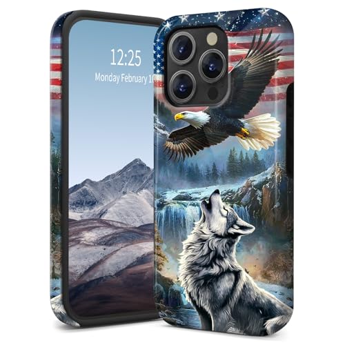 SichKards Dünne zweilagige Hybrid-Schutzhülle für iPhone 16 Pro, ultra-schützende PC-Hartschale + weiche Silikonhülle, stoßfest, kratzfest, Anti-Vergilbungs-Design, Adler und Wolf SichKards Dünne zweilagige Hybrid-Schutzhülle für iPhone 16 Pro, ultra-schützende PC-Hartschale + weiche Silikonhülle, stoßfest, kratzfest, Anti-Vergilbungs-Design, Adler und Wolf von SichKards