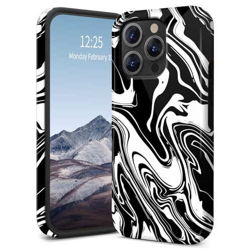 SichKards Dünne zweilagige Hybrid-Schutzhülle für iPhone 16 Pro, ultra-schützende PC-Hartschale + weiche Silikonhülle, stoßfest, kratzfest, Anti-Vergilbungs-Design, schwarz-weiß, flüssiger Marmor SichKards Dünne zweilagige Hybrid-Schutzhülle für iPhone 16 Pro, ultra-schützende PC-Hartschale + weiche Silikonhülle, stoßfest, kratzfest, Anti-Vergilbungs-Design, schwarz-weiß, flüssiger Marmor von SichKards