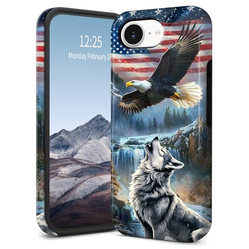 SichKards Dünne zweilagige Hybrid-Schutzhülle für iPhone 16E, ultra-schützende PC-Hartschale + weiche Silikonhülle, stoßfest, kratzfest, Anti-Vergilbungs-Design, Adler und Wolf SichKards Dünne zweilagige Hybrid-Schutzhülle für iPhone 16E, ultra-schützende PC-Hartschale + weiche Silikonhülle, stoßfest, kratzfest, Anti-Vergilbungs-Design, Adler und Wolf von SichKards
