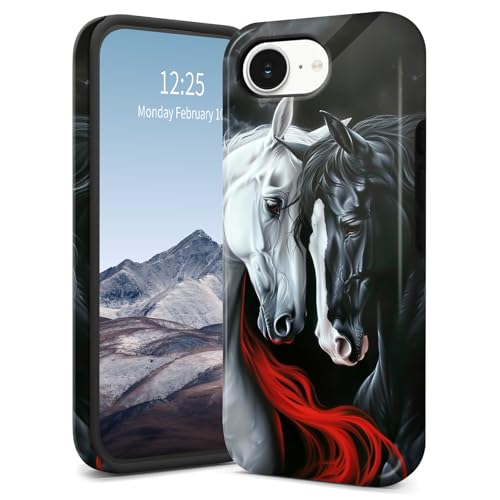 SichKards Dünne zweilagige Hybrid-Schutzhülle für iPhone 16E, ultra-schützende PC-Hartschale + weiche Silikonhülle, stoßfest, kratzfest, Anti-Vergilbungs-Design, Pferd SichKards Dünne zweilagige Hybrid-Schutzhülle für iPhone 16E, ultra-schützende PC-Hartschale + weiche Silikonhülle, stoßfest, kratzfest, Anti-Vergilbungs-Design, Pferd von SichKards
