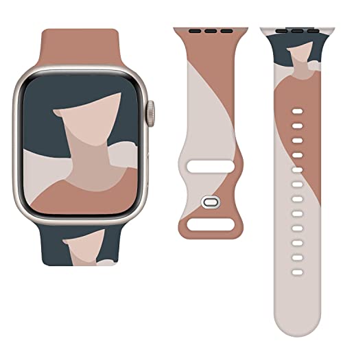 Sichy Kompatibel mit Apple Watch Armbändern 38 mm 40 mm 41 mm 42 mm 44 mm 45 mm, Elegantes Uhrenarmband aus weichem Silikon, wasserdichtes Armband, Ersatzarmbänder für iWatch Series 7 6 5 4 3 2 1 SE von Sichy