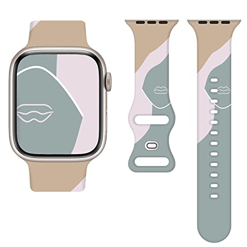 Sichy Kompatibel mit Apple Watch Armbändern 38 mm 40 mm 41 mm 42 mm 44 mm 45 mm, Elegantes Uhrenarmband aus weichem Silikon, wasserdichtes Armband, Ersatzarmbänder für iWatch Series 7 6 5 4 3 2 1 SE von Sichy