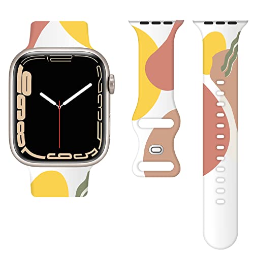 Sichy Kompatibel mit Apple Watch Armbändern 38 mm 40 mm 41 mm 42 mm 44 mm 45 mm, Elegantes Uhrenarmband aus weichem Silikon, wasserdichtes Armband, Ersatzarmbänder für iWatch Series 7 6 5 4 3 2 1 SE von Sichy