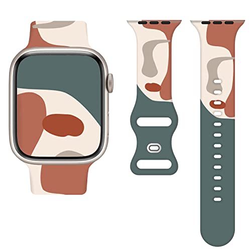 Sichy Kompatibel mit Apple Watch Armbändern 38 mm 40 mm 41 mm 42 mm 44 mm 45 mm, elegantes Uhrenarmband aus weichem Silikon, wasserdichtes Armband, Ersatzarmbänder für iWatch Series 7 6 5 4 3 2 1 SE von Sichy