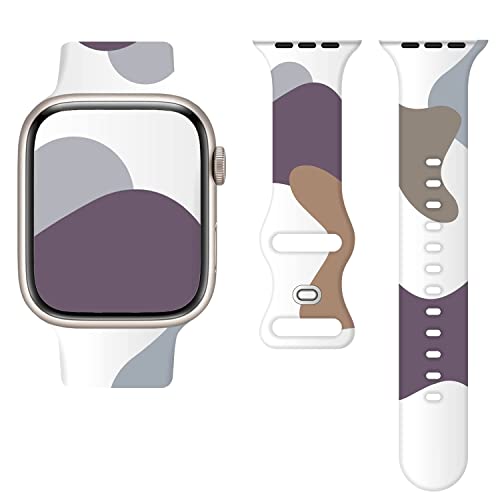 Sichy Kompatibel mit Apple Watch Armbändern 38 mm 40 mm 41 mm 42 mm 44 mm 45 mm, elegantes Uhrenarmband aus weichem Silikon, wasserdichtes Armband, Ersatzarmbänder für iWatch Series 7 6 5 4 3 2 1 SE von Sichy