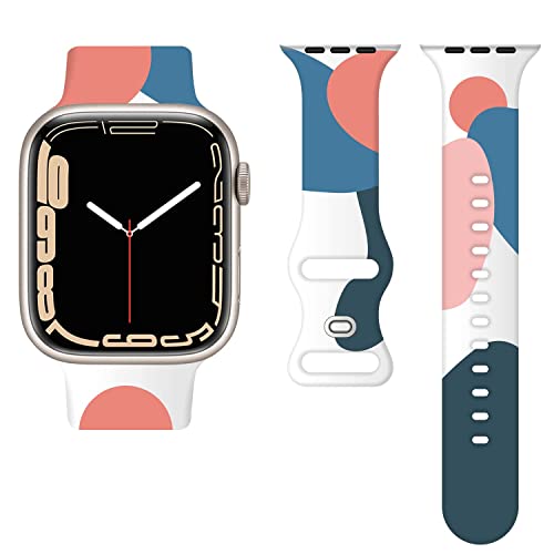 Sichy Kompatibel mit Apple Watch Armbändern 38 mm 40 mm 41 mm 42 mm 44 mm 45 mm, elegantes Uhrenarmband aus weichem Silikon, wasserdichtes Armband, Ersatzarmbänder für iWatch Series 7 6 5 4 3 2 1 SE von Sichy