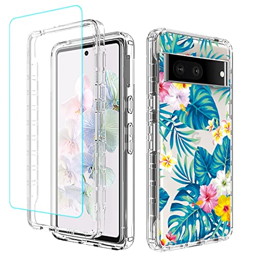 Sidande Handyhülle für Pixel 7/Google 7 Hülle mit gehärtetem Glas Displayschutz, Transparente Blumen TPU Vollschutz-Set mit Stoßfestigem Rahmen Schutzhülle für Google Pixel 7 Blumen & Blätter Sidande Handyhülle für Pixel 7/Google 7 Hülle mit gehärtetem Glas Displayschutz, Transparente Blumen TPU Vollschutz-Set mit Stoßfestigem Rahmen Schutzhülle für Google Pixel 7 Blumen & Blätter von Sidande
