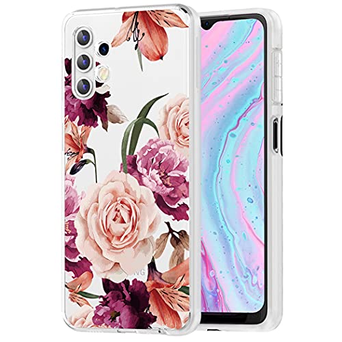 Sidande Hülle für Galaxy A32 5G, Samsung A32 5G Handyhülle für Mädchen Frauen, Transparentes Blumenmuster Soft Flexible TPU Slim Handy Schutzhülle für Samsung Galaxy A32 5G Lila Blume Sidande Hülle für Galaxy A32 5G, Samsung A32 5G Handyhülle für Mädchen Frauen, Transparentes Blumenmuster Soft Flexible TPU Slim Handy Schutzhülle für Samsung Galaxy A32 5G Lila Blume von Sidande