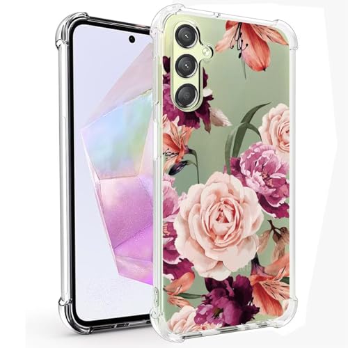 Sidande Hülle für Galaxy A35 5G/Samsung A35 SM-A356B Handyhülle für Mädchen Frauen, Transparentes Blumenmuster Soft Flexible TPU Slim Handy Schutzhülle für Samsung Galaxy A35 5G Lila Blume Sidande Hülle für Galaxy A35 5G/Samsung A35 SM-A356B Handyhülle für Mädchen Frauen, Transparentes Blumenmuster Soft Flexible TPU Slim Handy Schutzhülle für Samsung Galaxy A35 5G Lila Blume von Sidande