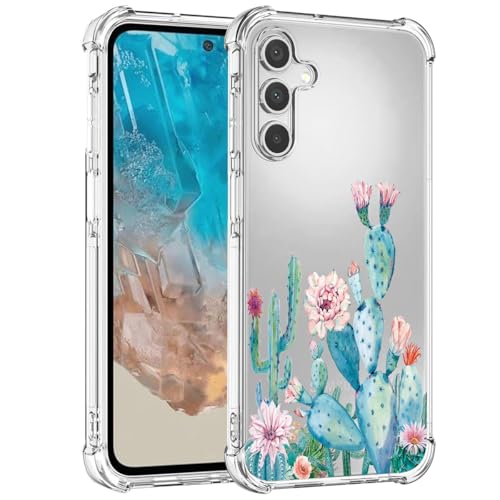Sidande Hülle für Galaxy M35/Samsung M35 5G SM-M356B Handyhülle für Mädchen Frauen, Transparentes Blumenmuster Soft Flexible TPU Slim Handy Schutzhülle für Samsung Galaxy M35 Kaktus Sidande Hülle für Galaxy M35/Samsung M35 5G SM-M356B Handyhülle für Mädchen Frauen, Transparentes Blumenmuster Soft Flexible TPU Slim Handy Schutzhülle für Samsung Galaxy M35 Kaktus von Sidande