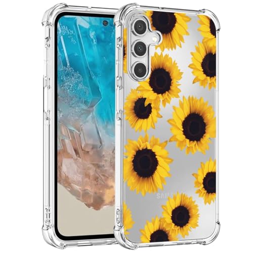 Sidande Hülle für Galaxy M35/Samsung M35 5G SM-M356B Handyhülle für Mädchen Frauen, Transparentes Blumenmuster Soft Flexible TPU Slim Handy Schutzhülle für Samsung Galaxy M35 Sonnenblume Sidande Hülle für Galaxy M35/Samsung M35 5G SM-M356B Handyhülle für Mädchen Frauen, Transparentes Blumenmuster Soft Flexible TPU Slim Handy Schutzhülle für Samsung Galaxy M35 Sonnenblume von Sidande