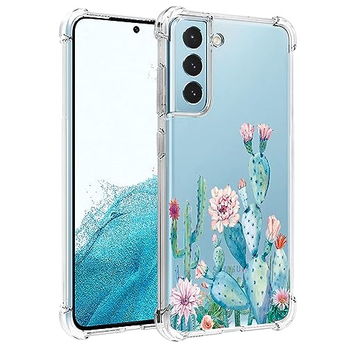 Sidande Hülle für Galaxy S22/Samsung S22 5G SM-S901U Handyhülle für Mädchen Frauen, Transparentes Blumenmuster Soft Flexible TPU Slim Handy Schutzhülle für Samsung Galaxy S22 5G Kaktus Sidande Hülle für Galaxy S22/Samsung S22 5G SM-S901U Handyhülle für Mädchen Frauen, Transparentes Blumenmuster Soft Flexible TPU Slim Handy Schutzhülle für Samsung Galaxy S22 5G Kaktus von Sidande