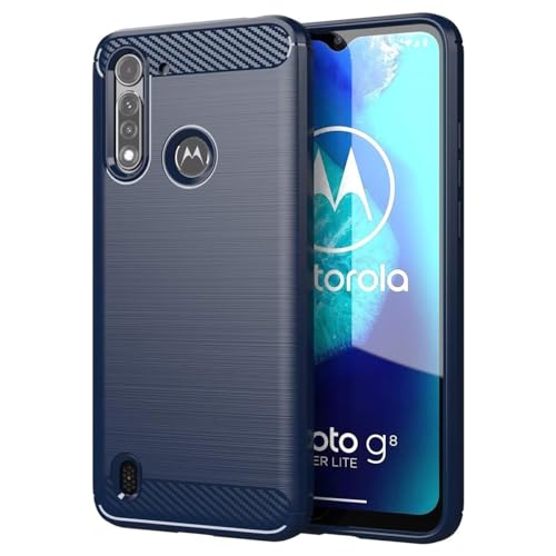 Sidande Hülle für Moto G8 Power Lite/für Motorola G8 Power Lite XT2055-2/Ultra Slim Phone Cover with Shock-Absorption Carbon Fiber TPU Protective/s for für Motorola Moto G8 Power Lite Marineblau Sidande Hülle für Moto G8 Power Lite/für Motorola G8 Power Lite XT2055-2/Ultra Slim Phone Cover with Shock-Absorption Carbon Fiber TPU Protective/s for für Motorola Moto G8 Power Lite Marineblau von Sidande