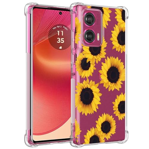 Sidande Hülle für Motorola Edge 50 Fusion Handyhülle für Mädchen Frauen, Transparentes Blumenmuster Soft Flexible TPU Slim Handy Schutzhülle für Motorola Edge 50 Fusion 5G Sonnenblume Sidande Hülle für Motorola Edge 50 Fusion Handyhülle für Mädchen Frauen, Transparentes Blumenmuster Soft Flexible TPU Slim Handy Schutzhülle für Motorola Edge 50 Fusion 5G Sonnenblume von Sidande