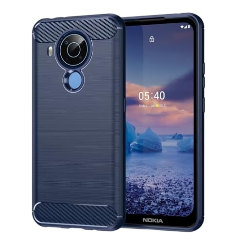 Sidande Hülle für Nokia 5.4 hülle, Ultradünne Handyhülle mit stoßdämpfendem Carbon-Fiber-Design aus TPU-Gummi Robuster Schutzhülle für Nokia 5.4 Marineblau Sidande Hülle für Nokia 5.4 hülle, Ultradünne Handyhülle mit stoßdämpfendem Carbon-Fiber-Design aus TPU-Gummi Robuster Schutzhülle für Nokia 5.4 Marineblau von Sidande