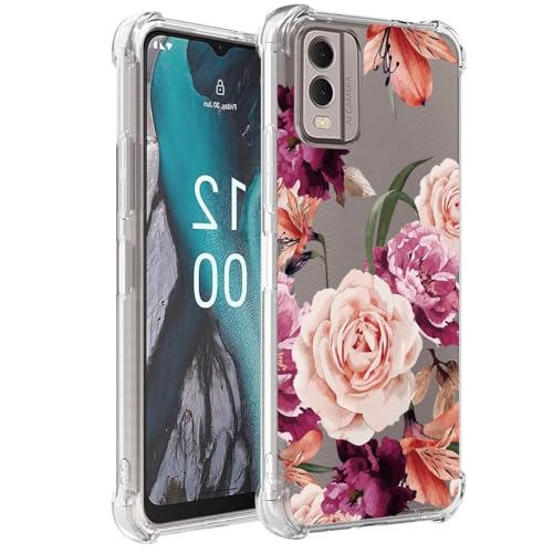 Sidande Hülle für Nokia G22/NokiaG22 TA-1516 Handyhülle für Mädchen Frauen, Transparentes Blumenmuster Soft Flexible TPU Slim Handy Schutzhülle für Nokia G22 Lila Blume Sidande Hülle für Nokia G22/NokiaG22 TA-1516 Handyhülle für Mädchen Frauen, Transparentes Blumenmuster Soft Flexible TPU Slim Handy Schutzhülle für Nokia G22 Lila Blume von Sidande