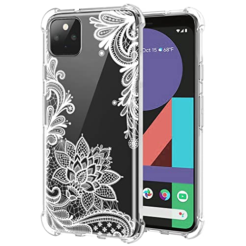 Sidande Hülle für Pixel 4/ [Not Fit 4XL], G020M G020I Handyhülle für Mädchen Frauen, Transparentes Blumenmuster Soft Flexible TPU Slim Handy Schutzhülle für Google Pixel 4 Mandala von Sidande