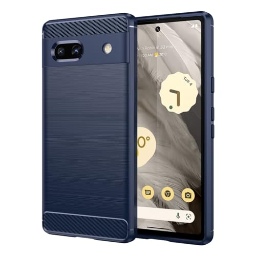 Sidande Hülle für Pixel 7A hülle, für Google 7A GHL1X hülle, Ultradünne Handyhülle mit stoßdämpfendem Carbon-Fiber-Design aus TPU-Gummi Robuster Schutzhülle für Google Pixel 7A Marineblau von Sidande