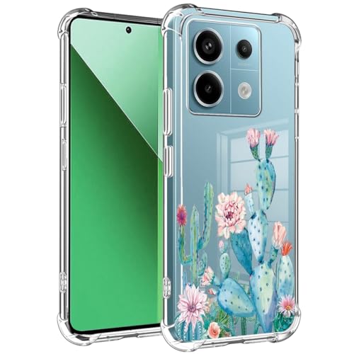 Sidande Hülle für Redmi Note 13 Pro 5G/Poco X6 5G Handyhülle für Mädchen Frauen, Transparentes Blumenmuster Soft Flexible TPU Slim Handy Schutzhülle für Xiaomi Redmi Note 13 Pro 5G Kaktus Sidande Hülle für Redmi Note 13 Pro 5G/Poco X6 5G Handyhülle für Mädchen Frauen, Transparentes Blumenmuster Soft Flexible TPU Slim Handy Schutzhülle für Xiaomi Redmi Note 13 Pro 5G Kaktus von Sidande