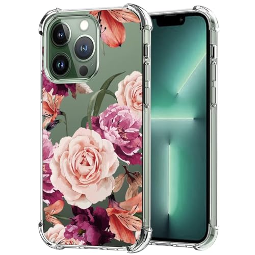 Sidande Hülle für iPhone 13 Pro Handyhülle für Mädchen Frauen, Transparentes Blumenmuster Soft Flexible TPU Slim Handy Schutzhülle für iPhone 13 Pro Lila Blume Sidande Hülle für iPhone 13 Pro Handyhülle für Mädchen Frauen, Transparentes Blumenmuster Soft Flexible TPU Slim Handy Schutzhülle für iPhone 13 Pro Lila Blume von Sidande