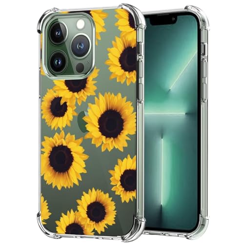 Sidande Hülle für iPhone 13 Pro Handyhülle für Mädchen Frauen, Transparentes Blumenmuster Soft Flexible TPU Slim Handy Schutzhülle für iPhone 13 Pro Sonnenblume Sidande Hülle für iPhone 13 Pro Handyhülle für Mädchen Frauen, Transparentes Blumenmuster Soft Flexible TPU Slim Handy Schutzhülle für iPhone 13 Pro Sonnenblume von Sidande