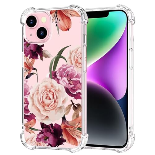 Sidande Hülle für iPhone 14 Handyhülle für Mädchen Frauen, Transparentes Blumenmuster Soft Flexible TPU Slim Handy Schutzhülle für iPhone 14 Lila Blume Sidande Hülle für iPhone 14 Handyhülle für Mädchen Frauen, Transparentes Blumenmuster Soft Flexible TPU Slim Handy Schutzhülle für iPhone 14 Lila Blume von Sidande