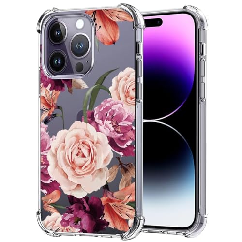 Sidande Hülle für iPhone 14 Pro Max Handyhülle für Mädchen Frauen, Transparentes Blumenmuster Soft Flexible TPU Slim Handy Schutzhülle für iPhone 14 Pro Max Lila Blume Sidande Hülle für iPhone 14 Pro Max Handyhülle für Mädchen Frauen, Transparentes Blumenmuster Soft Flexible TPU Slim Handy Schutzhülle für iPhone 14 Pro Max Lila Blume von Sidande