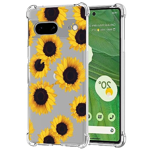 Sidande Schutzhülle für Pixel 7, Google 7 GVU6C Hülle für Mädchen und Frauen, klare Blumen, weich, flexibel, TPU, dünne Handy-Schutzhülle für Google Pixel 7 (Sonnenblume) von Sidande