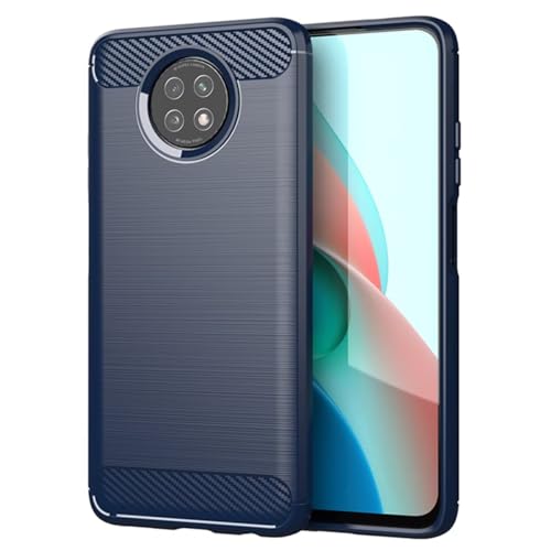 Sidande Schutzhülle für Redmi Note 9T M2007J22G/Redmi Note 9 5G M2007J22C, ultradünne Handyhülle mit Stoßdämpfung, Kohlefaser, TPU-Gummi, Schutzhülle für Xiaomi Redmi Note 9 5G, Marineblau von Sidande