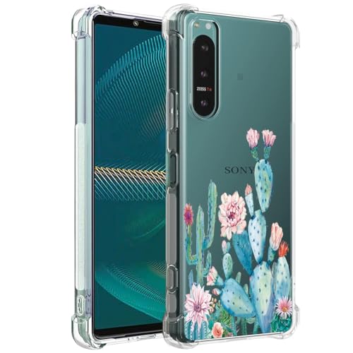 Sidande Hülle für Xperia 5 III/Sony 5III 5G XQ-BQ72 Handyhülle für Mädchen Frauen, Transparentes Blumenmuster Soft Flexible TPU Slim Handy Schutzhülle für Sony Xperia 5 III Kaktus Sidande Hülle für Xperia 5 III/Sony 5III 5G XQ-BQ72 Handyhülle für Mädchen Frauen, Transparentes Blumenmuster Soft Flexible TPU Slim Handy Schutzhülle für Sony Xperia 5 III Kaktus von Sidande