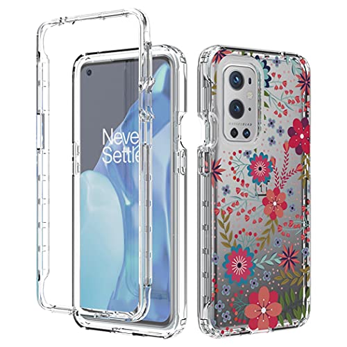 sidande Hülle für Oneplus 9 Pro, Oneplus 9 Pro 5G Hülle für Mädchen, Ganzkörper, stoßfest, transparent, floral, weich, flexibel, TPU, schlankes Handy, Schutzhülle für Oneplus 9 Pro (Blumendrucke) von Sidande